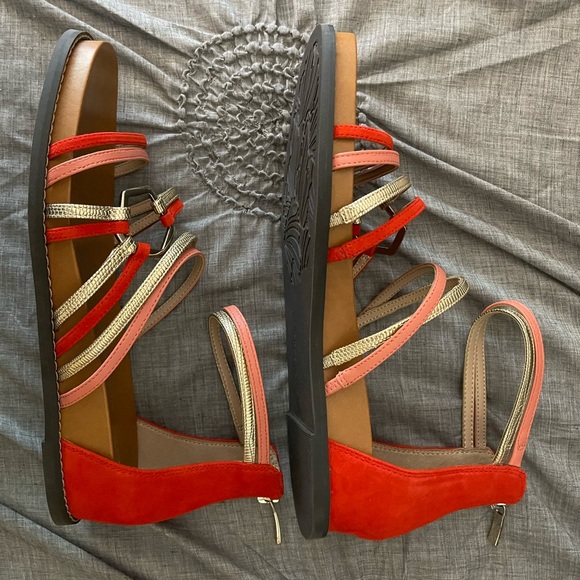 Essex Lane Sandals New El-Abiya Style, 9M, Gold/Peach/Corange, Kidsuede/Eco - Picture 6 of 8